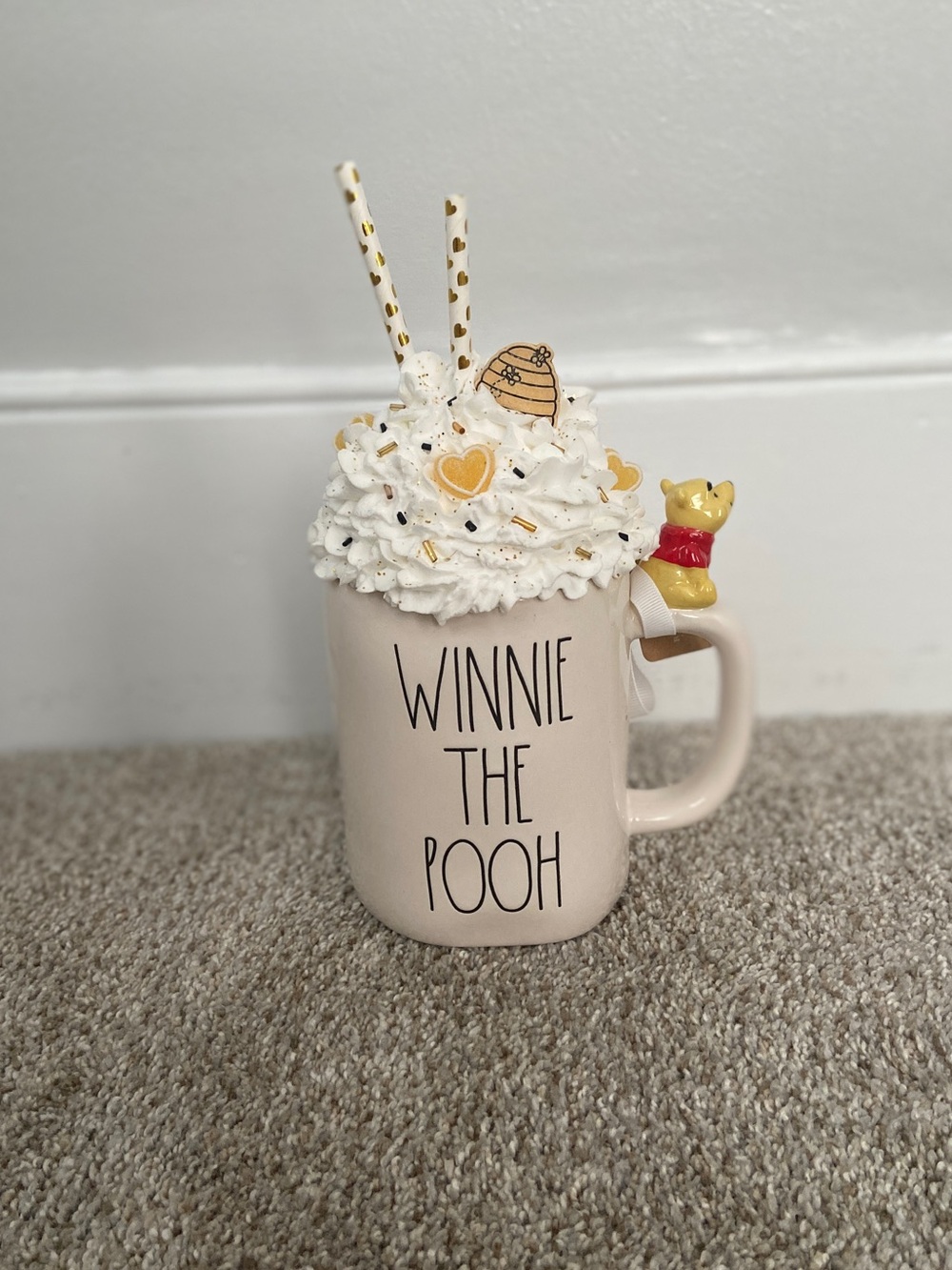 Rae Dunn Winnie the Pooh Mug with Faux Whipped Cream Tabletop decor